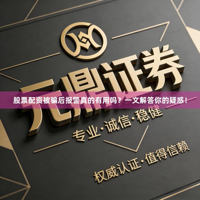 股票配资被骗后报警真的有用吗？一文解答你的疑惑！