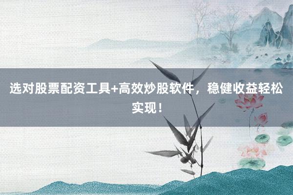 选对股票配资工具+高效炒股软件，稳健收益轻松实现！