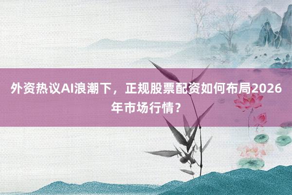 外资热议AI浪潮下，正规股票配资如何布局2026年市场行情？