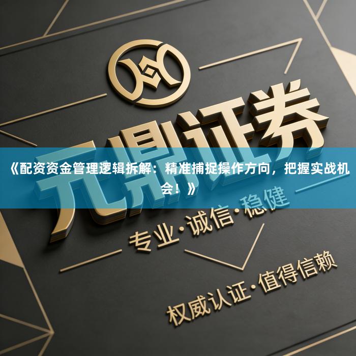 《配资资金管理逻辑拆解：精准捕捉操作方向，把握实战机会！》