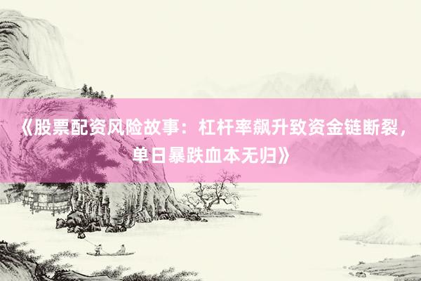 《股票配资风险故事：杠杆率飙升致资金链断裂，单日暴跌血本无归》