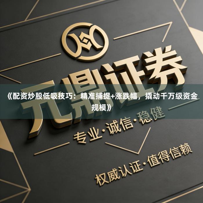 《配资炒股低吸技巧：精准捕捉+涨跌幅，撬动千万级资金规模》