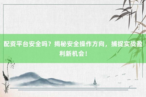 配资平台安全吗？揭秘安全操作方向，捕捉实战盈利新机会！