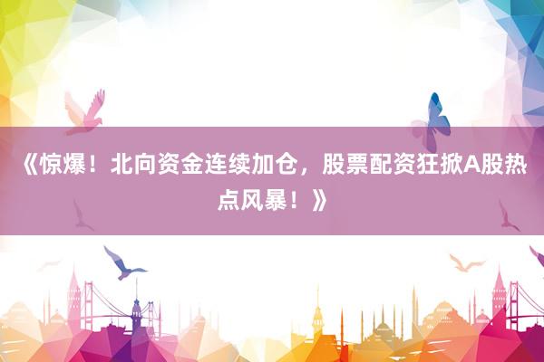 《惊爆！北向资金连续加仓，股票配资狂掀A股热点风暴！》