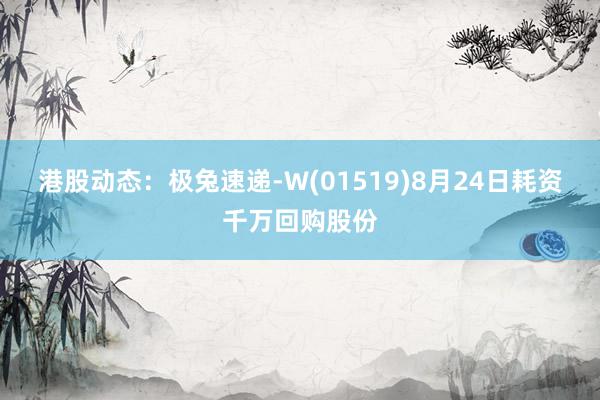 港股动态：极兔速递-W(01519)8月24日耗资千万回购股份