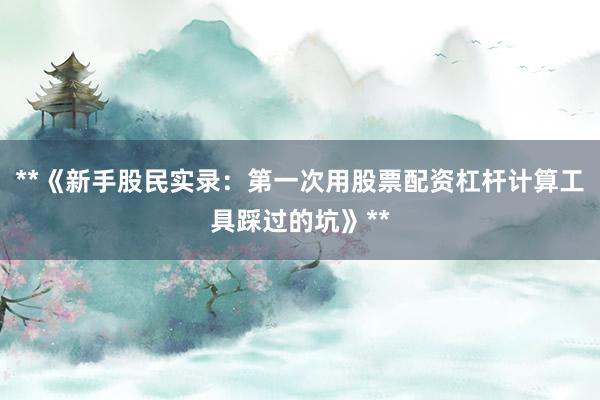**《新手股民实录：第一次用股票配资杠杆计算工具踩过的坑》**